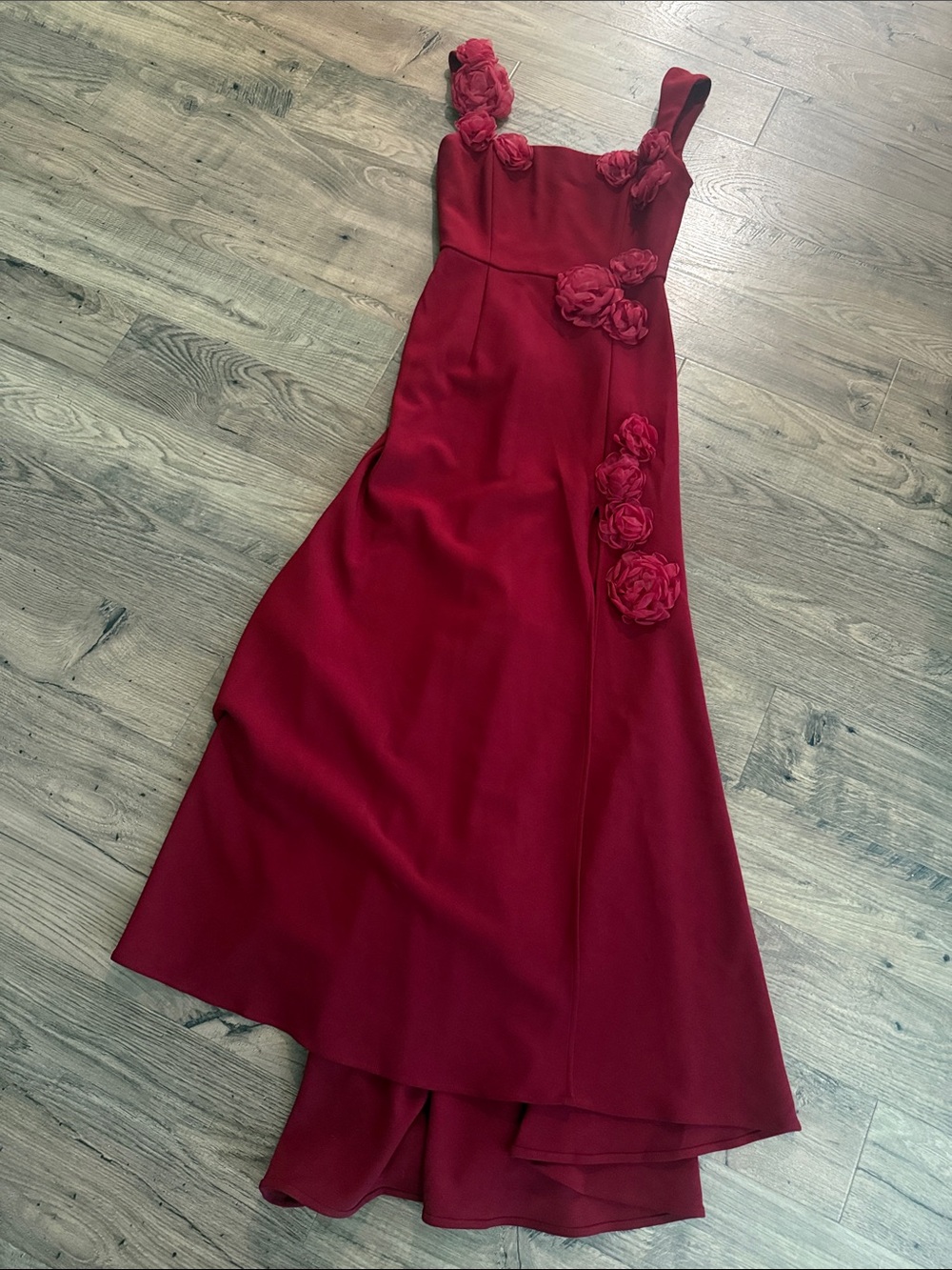 elliatt evanora red wine high low 3d floral applique maxi gown dress 
 NEW - Picture 4 of 7